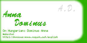 anna dominus business card